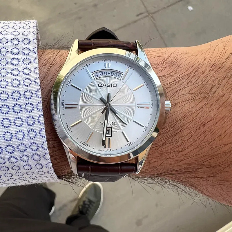 Casio Grey Dial Brown Leather Men’s Watch- MTP-1381L-7AVDF